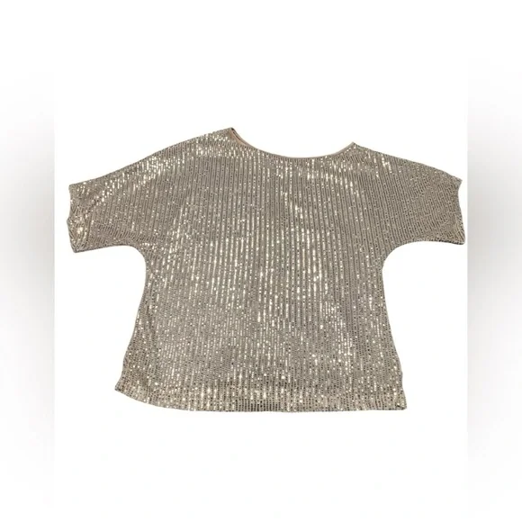 Mousya Women's Sequin Off-The-Shoulder Top-Gold-Size Medium - Picture 2 of 4